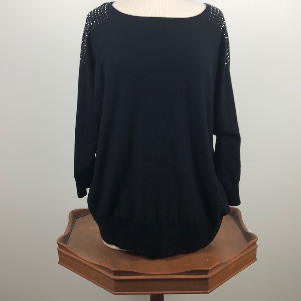 Studded shoulder sweater